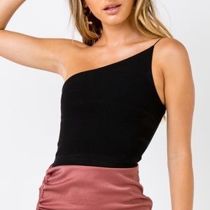 PRINCESS POLLY ZOHA ONE SHOULDER TOP BLACK